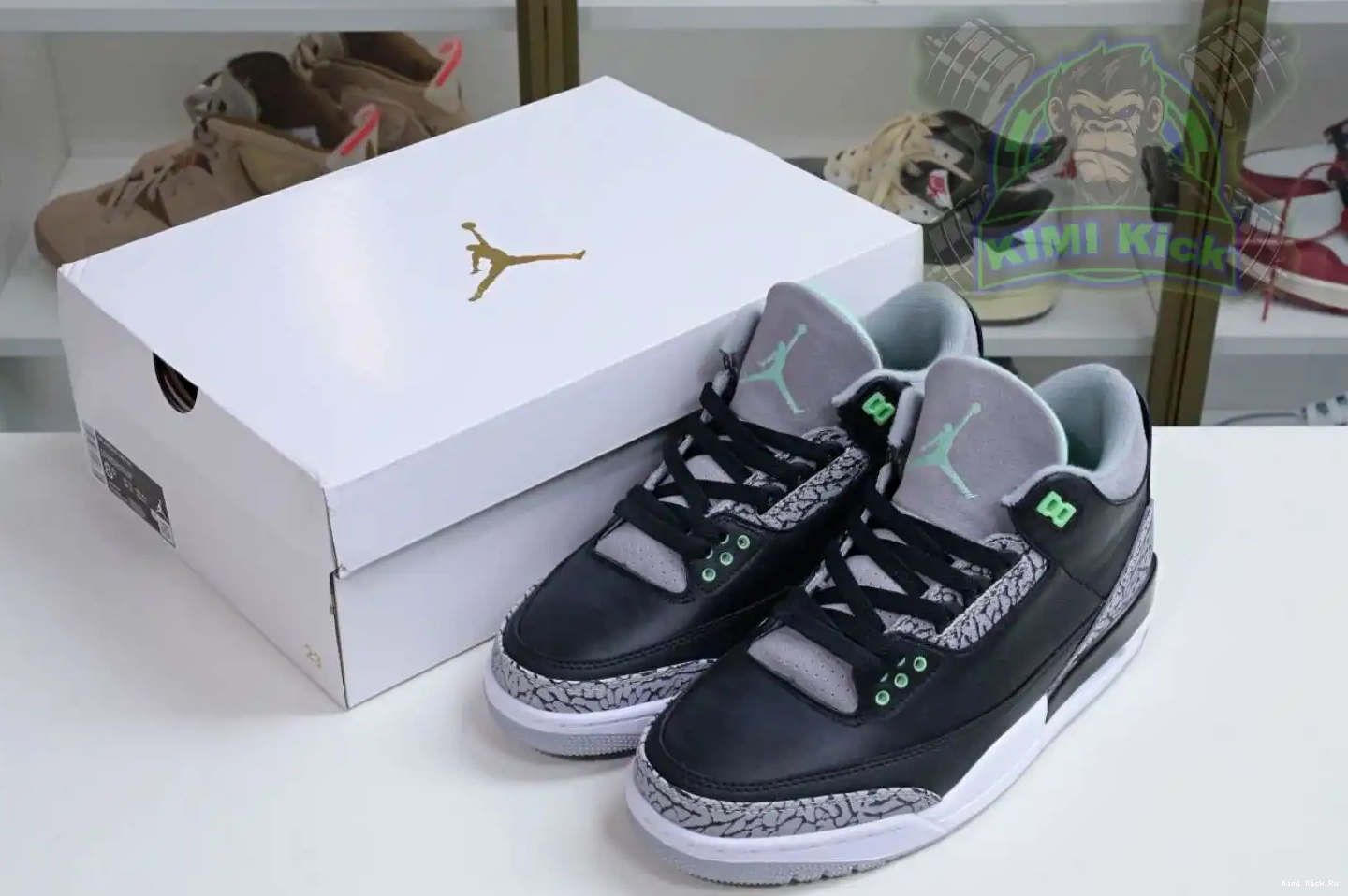 Glow Jordan 3 Green Kimikick Air 0820